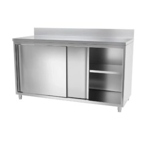 Затворена инокс работна маса 160/70 со цокла